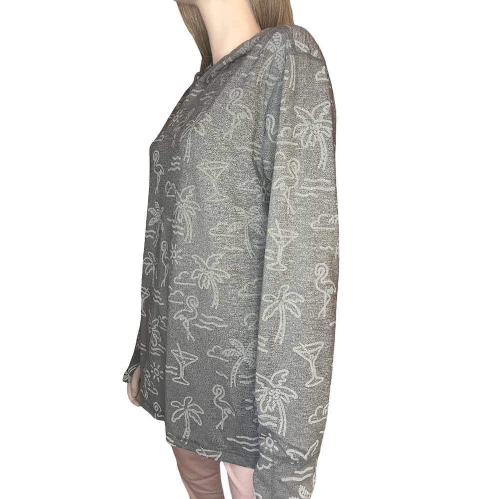 Chubbies Pullover Hoodie Reflective Flamingo Palm Tree Cocktail Glass UNISEX - Picture 3 of 10